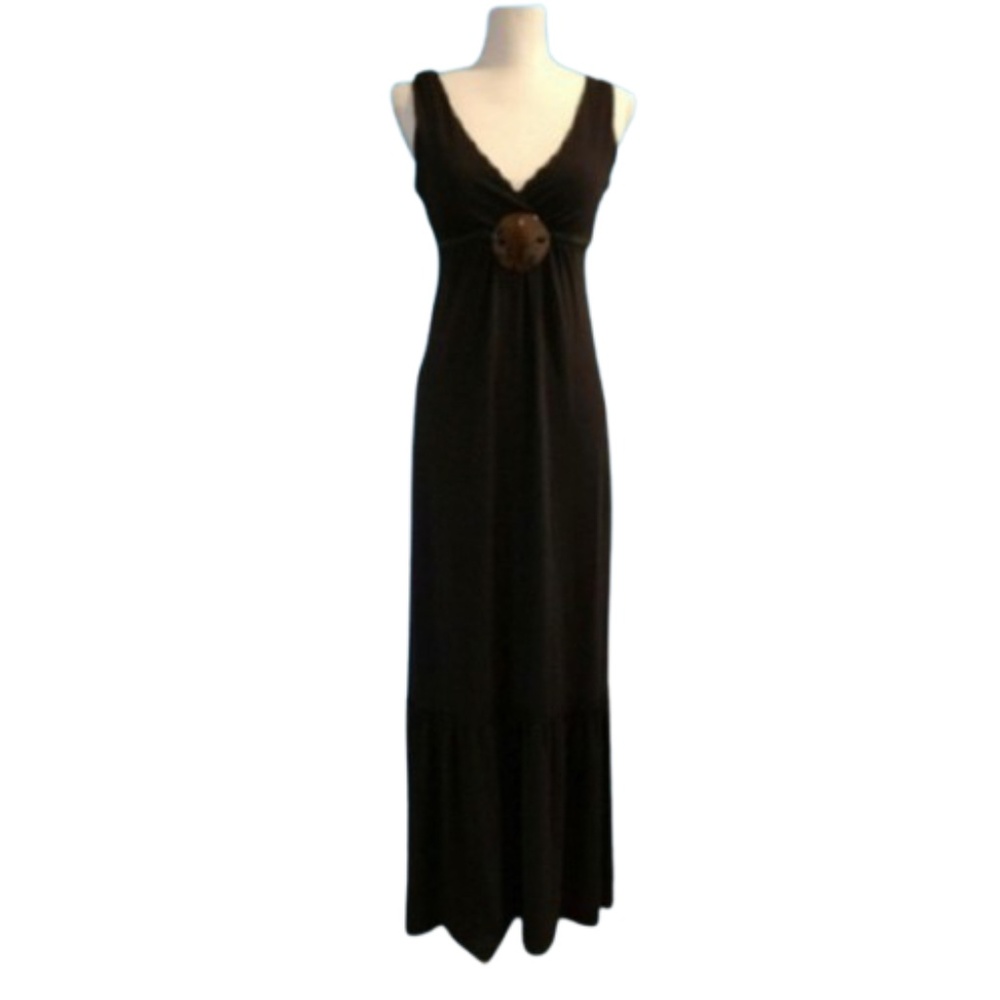 BCX empire maxi dress long brown sleeveless